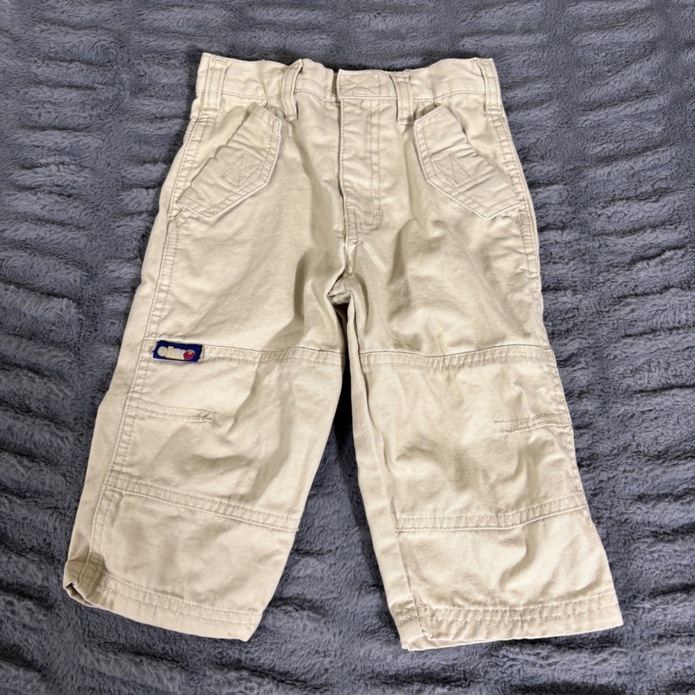 Sesame Street Elmo Khaki Carpenter Pants Toddler 12M Tan Cotton Utility Trousers